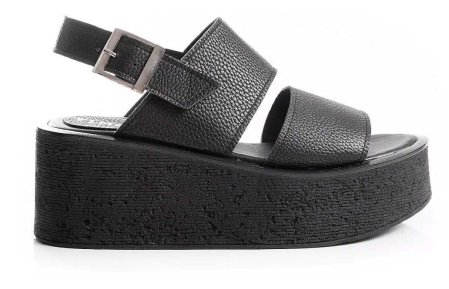 Mujer Timothea | Sandalias Zapatos Suecos Mujer Plataforma Taco Chino Negro