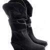 Mujer Lady Comfort | Botas Texanas Mujer Cana Alta Arrugadas Taco Bajo Timothea