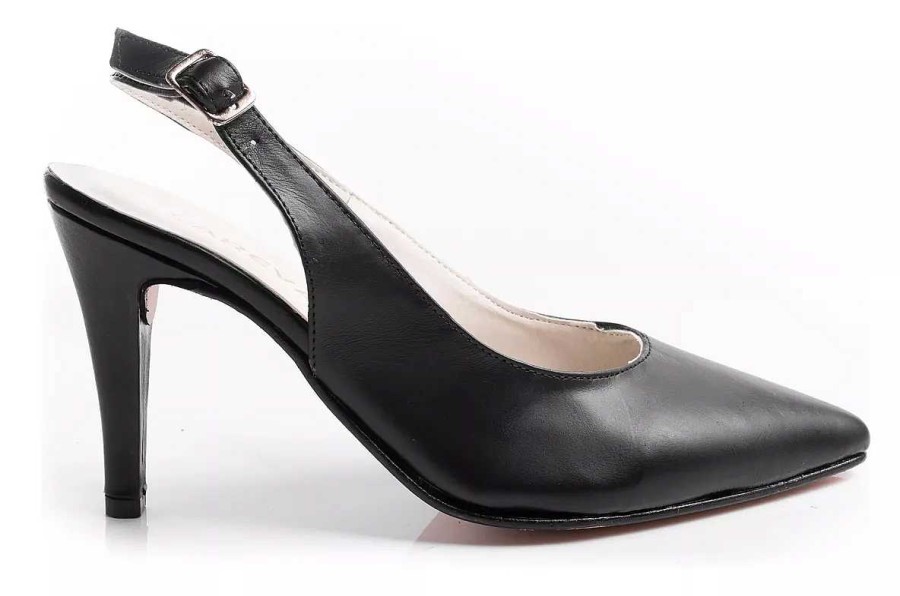 Mujer Lady Comfort | Zapatos Mujer Stilettos De Vestir Taco Foliado Negro