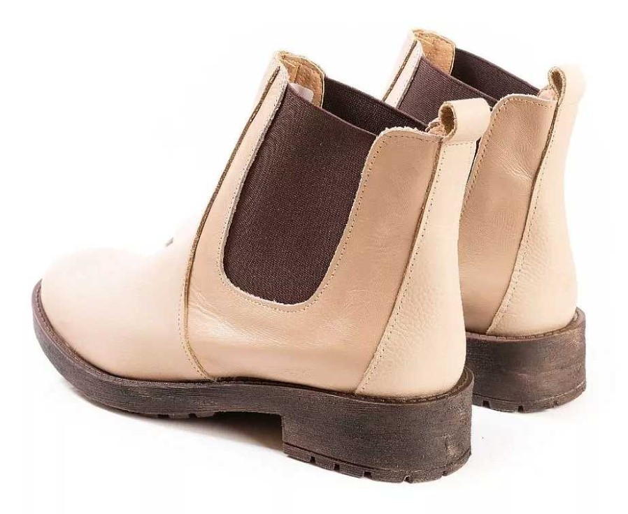 Mujer Sucre | Botas Botitas Zapatos Mujer Botinetas Con Elastico Cuero Beige