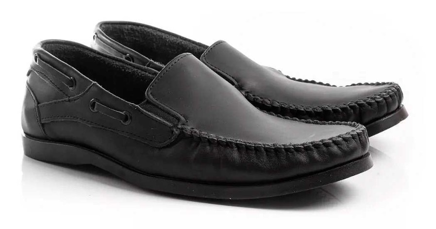 Hombre Timothea | Zapatos Hombres Mocasines Nauticos De Vestir Urbano Zapatillas Cuero Base Antideslizante Comodos Livianos Negro