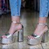 Mujer Lady Comfort | Sandalias Mujer Formas Zapatos Taco Palo Comodos Plata