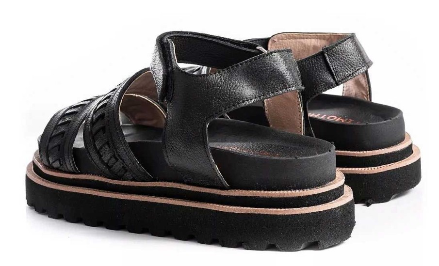 Mujer Timothea | Sandalias Mujer Zapatos Chatas Ojotas Urbanas Ultra Comodas Negro