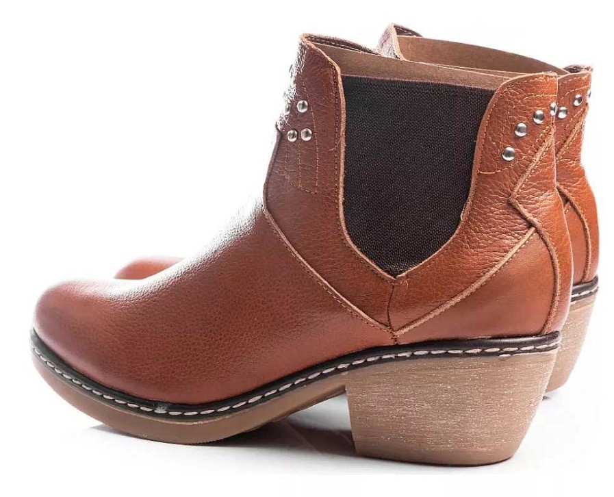 Mujer Timothea | Botas Botitas Mujer Bajas Elastizada Cuero Tachas Timothea Suela