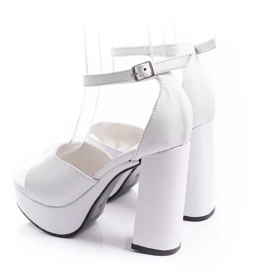 Mujer Kate Kuba | Sandalias Mujer Plataforma Taco 9 Cm Zapatos Fiesta Cuero Blanco