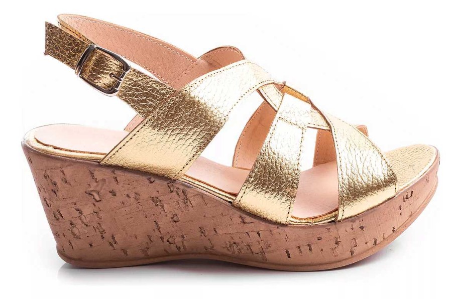 Mujer Timothea | Sandalias Mujer Taco Chino Urbanas Livianas Super Comodas Oro