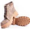 Mujer Timothea | Borcegos Mujer Botas Zapatos Botitas Bajas Comodas Cuero Pu Beige