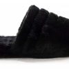 Mujer Timothea | Pantuflas Mujer Peluche Ojotas Chinelas Comodas Liviana Negro