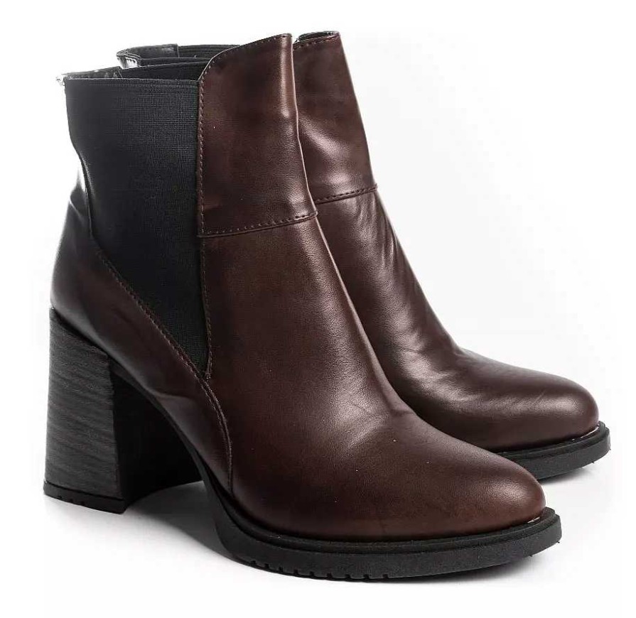 Mujer Timothea | Botas Botinetas Mujer Plataforma Taco 7.5 Cm Timothea Ostra